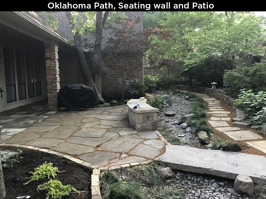 Oklahoma Path, Seating Wall And Patio