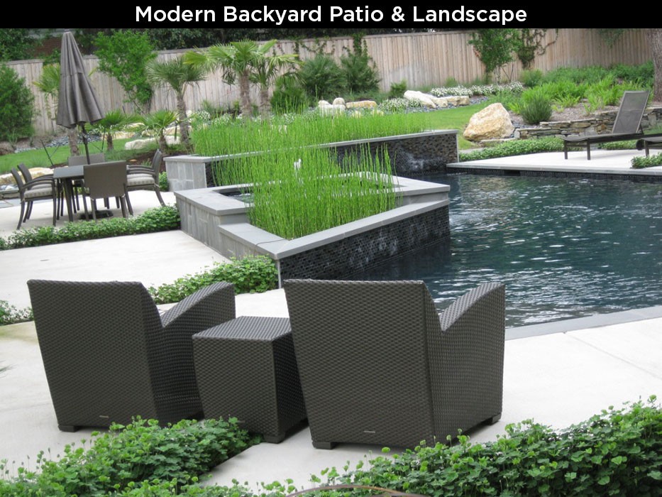 Modern Backyard Patio & Landscape