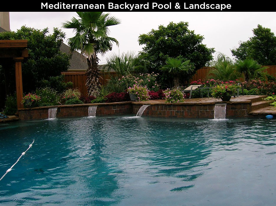 Mediterranean Backyard Pool & Landscape