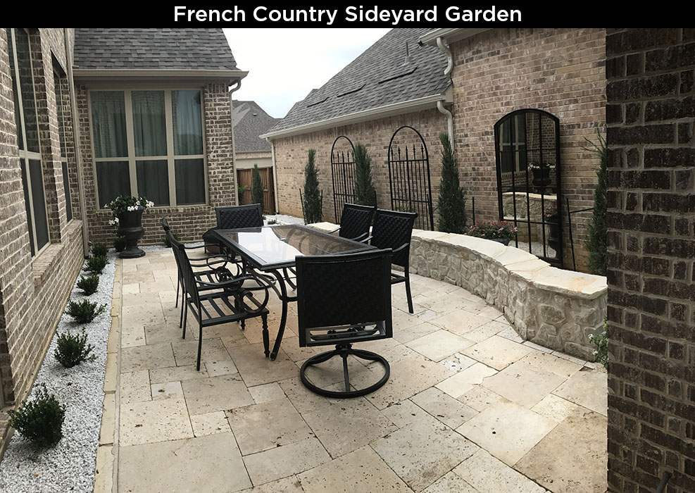 French Country Sideyard Garden