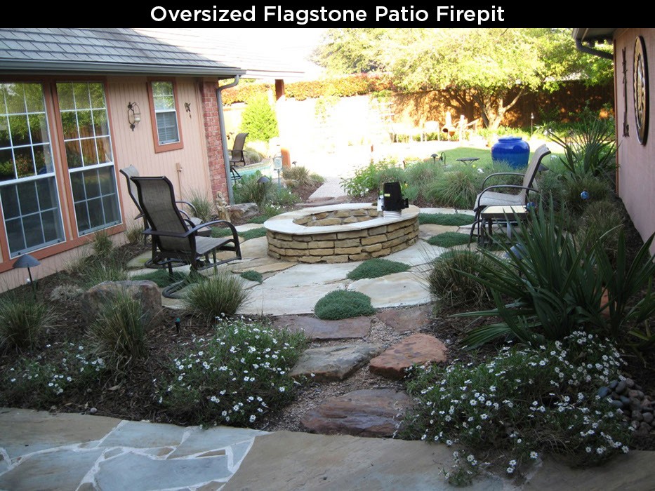 Oversized Flagstone Patio Firepit