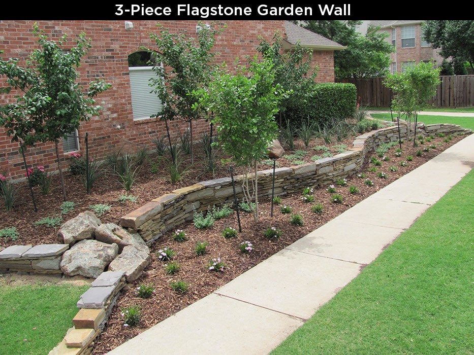 3-Piece Flagstone Garden Wall