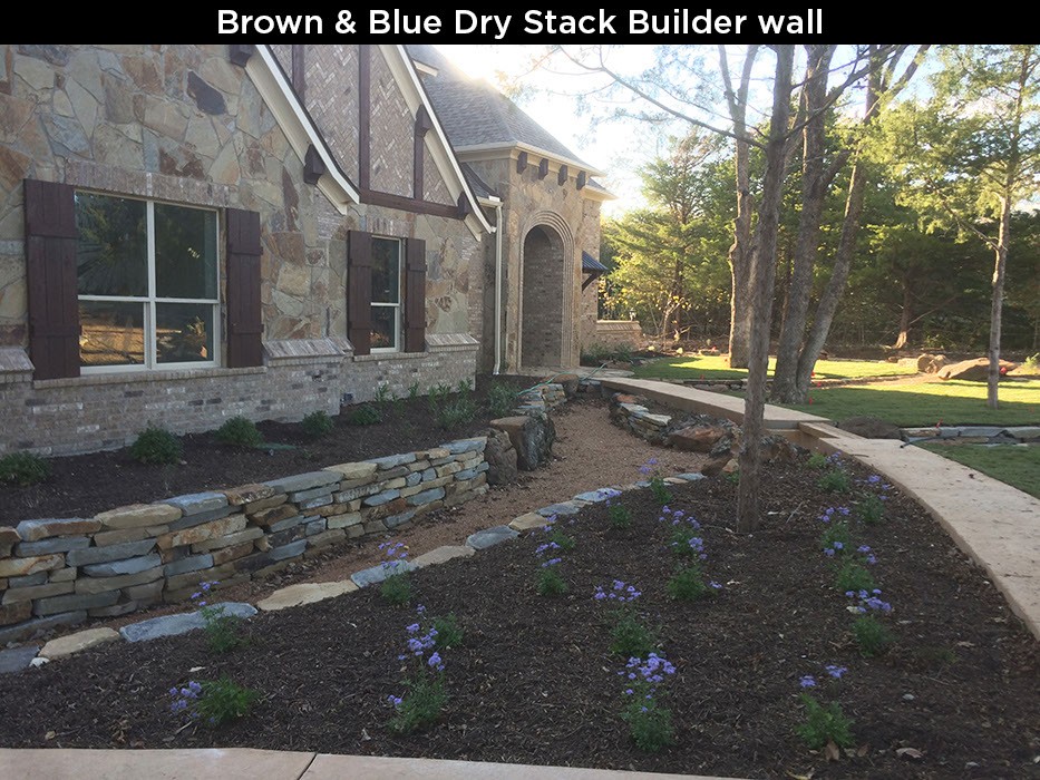 Brown & Blue Dry Stack Builder Wall